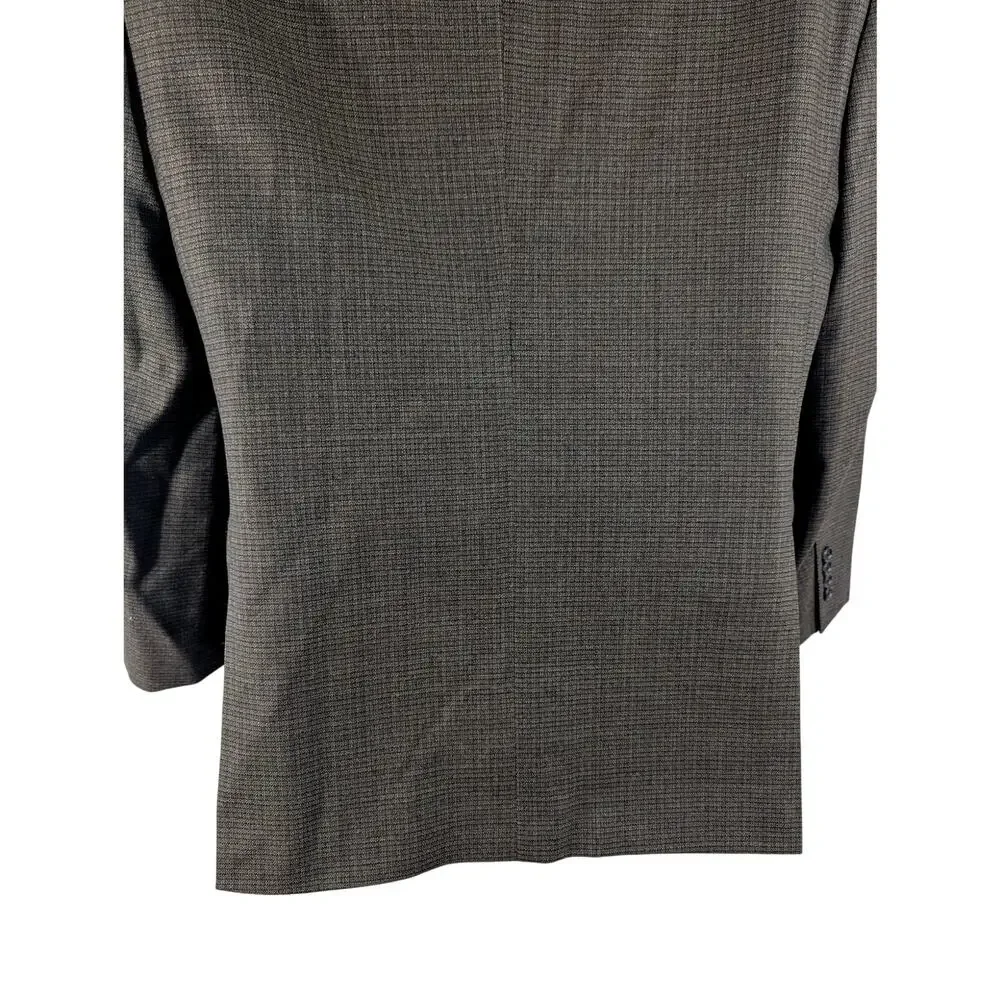 JOSEPH A. BANK! LUXE 100% WOOL, BROWN & BLACK MICROPLAID JACKET, BLAZER! SZ 42R